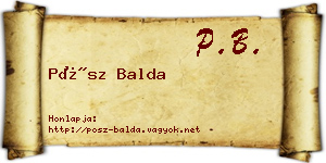 Pósz Balda névjegykártya